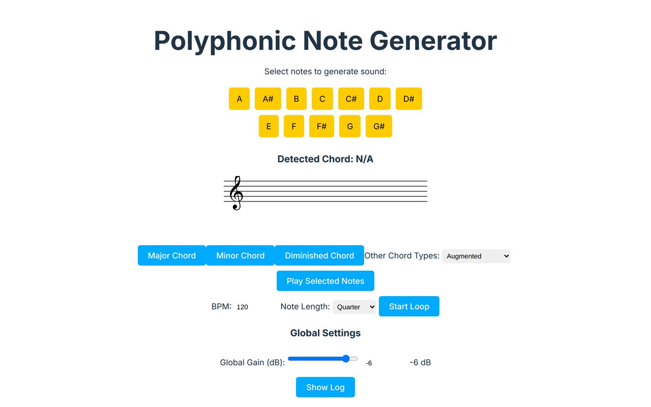 Screenshot of Polyphonic Chord Generator
